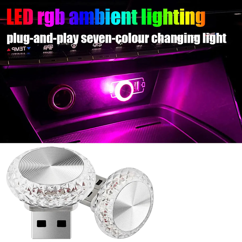 NeonRide™ – 1x RGB Car USB Ambient Light Mini LED Decorative Atmosphere Lamps For Auto 2