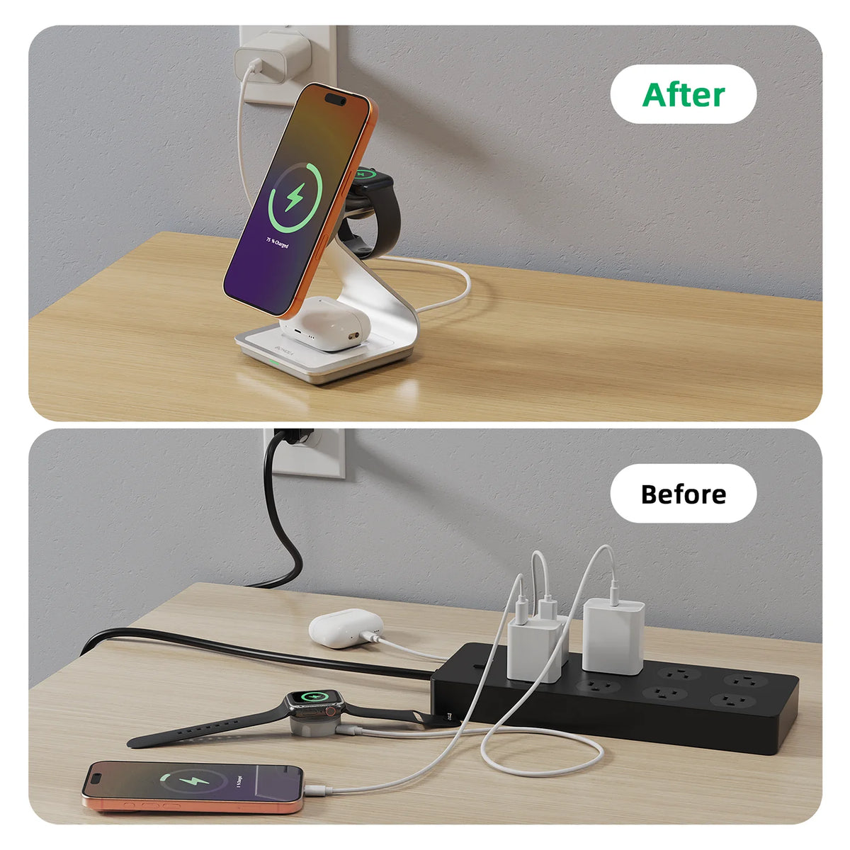 ChargeHub™ – Bonola Magnetic 3 in 1 Wireless Charger for iPhone 17/16/15/13/14/12 30W 4