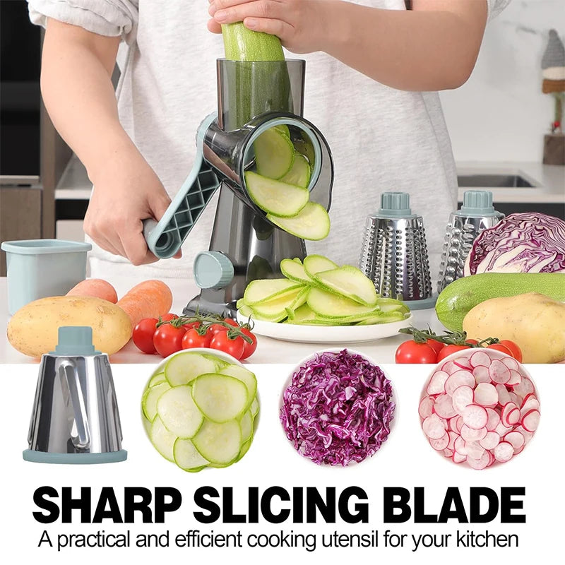 RotoGrate™ – 3-in-1 Rotary Cheese Grater & Vegetable Slicer 4