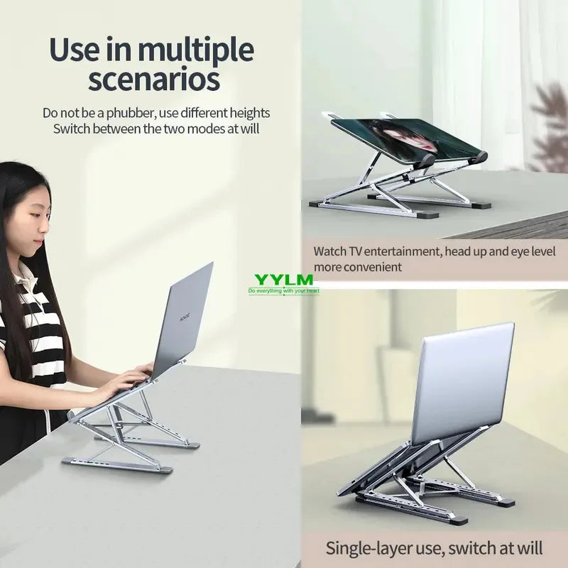 LiftDesk™ – High-efficiency aluminum alloy laptop stand, adjustable, heat-dissipating 4