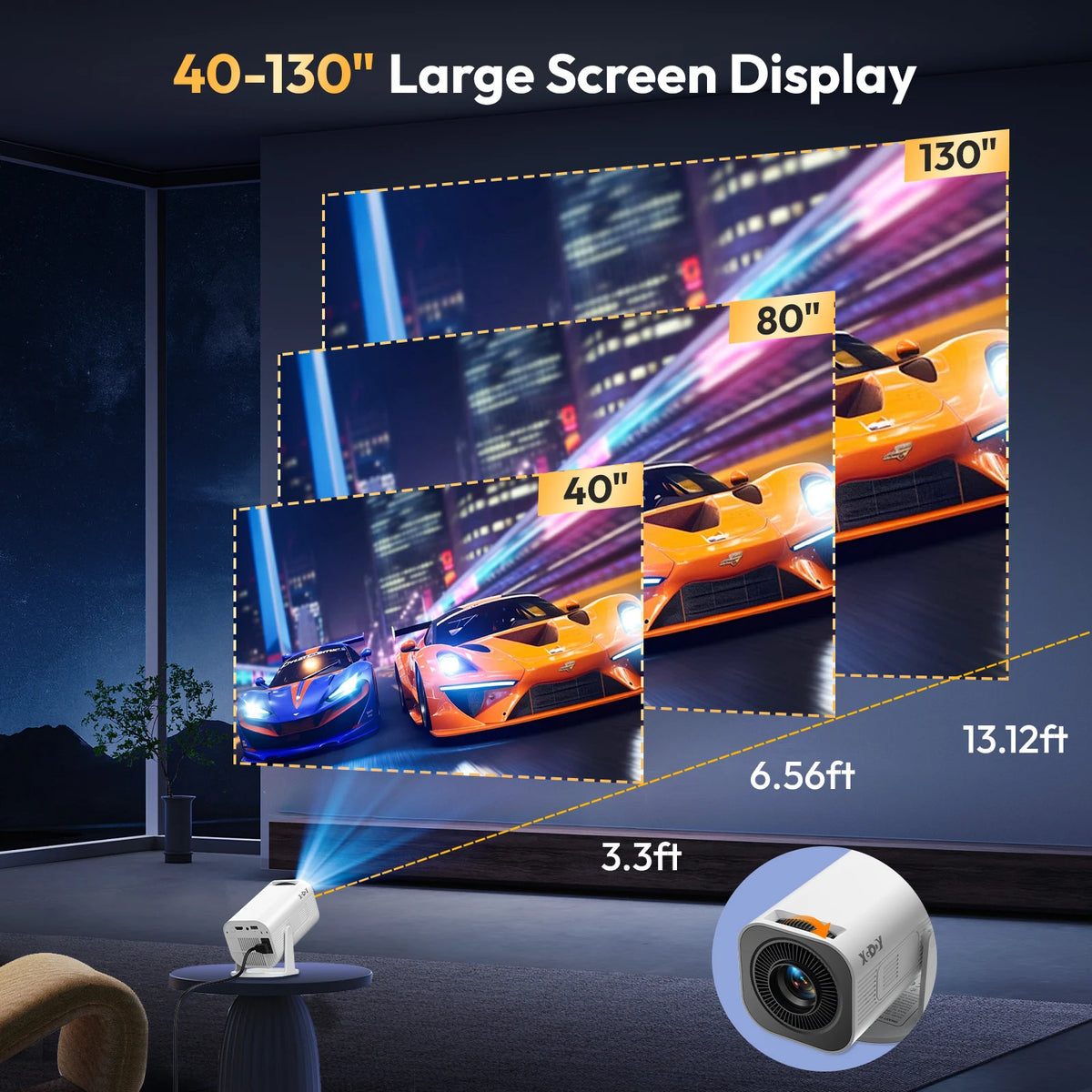 CineMini™ – XGODY 300 ANSI 4K Projector Mini Projector Smart Android Keystone 3