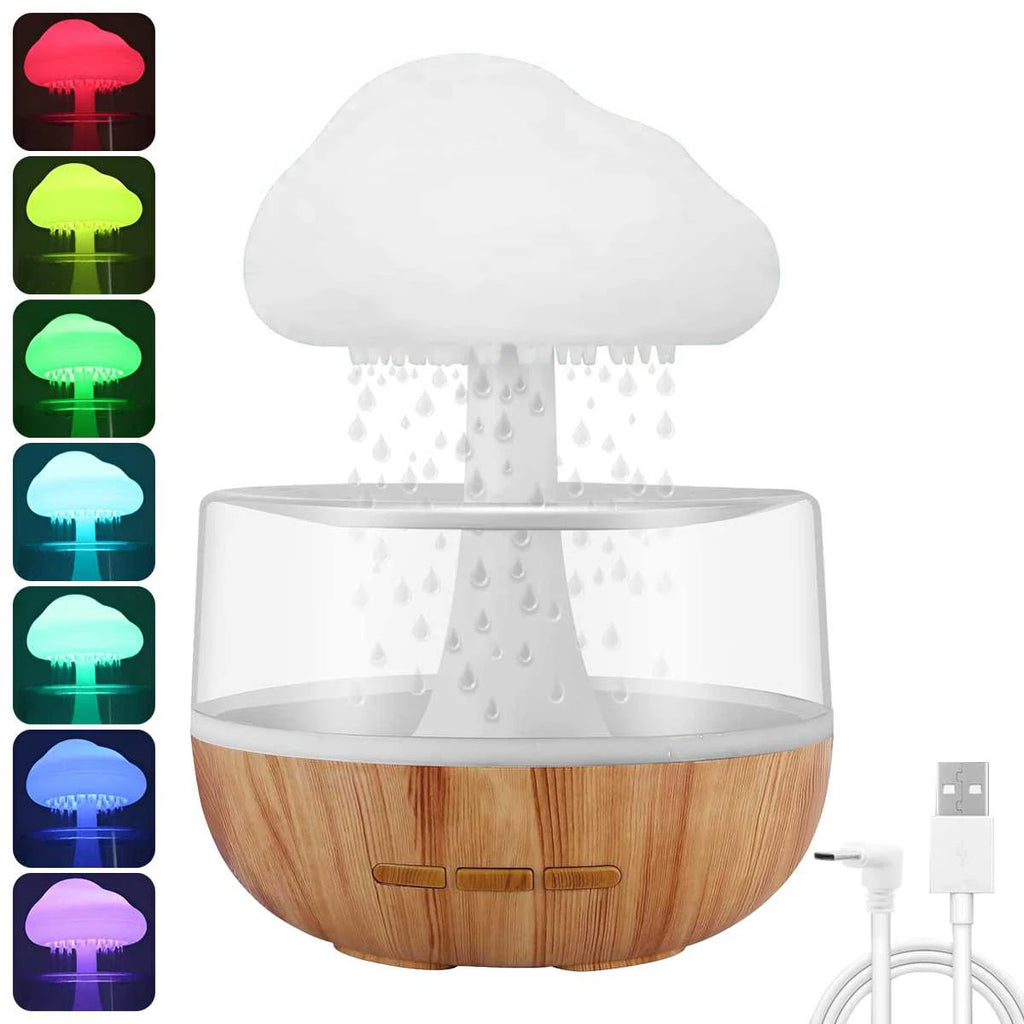 RainCloud™ – Aromatherapy Humidifier with Night Light & Rain Sounds for Better Sleep