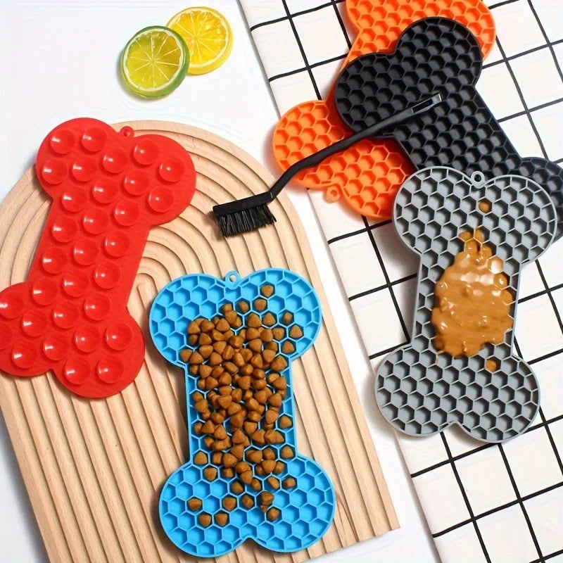 LickCalm™ – Dog Slow Food Pad Bone Silicone Pet Licking Pad Mat Placemats Pet Supplies 2