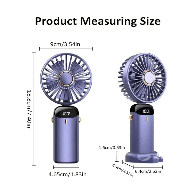 BreezeBand™ – Portable Handheld Mini Fan Foldable Neck Hanging Fans 5 Speed USB 6