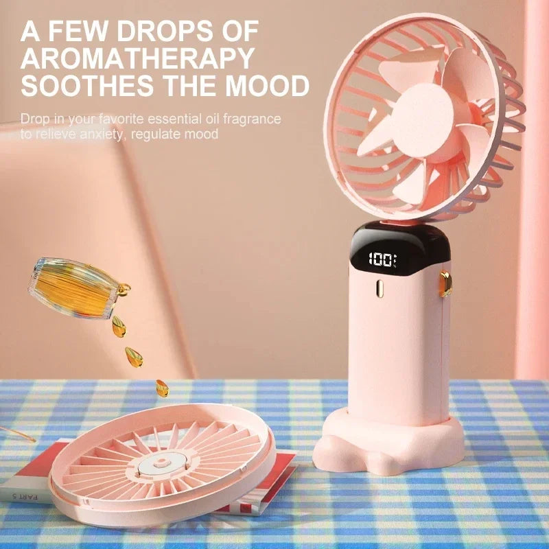 BreezeBand™ – Portable Handheld Mini Fan Foldable Neck Hanging Fans 5 Speed USB 5