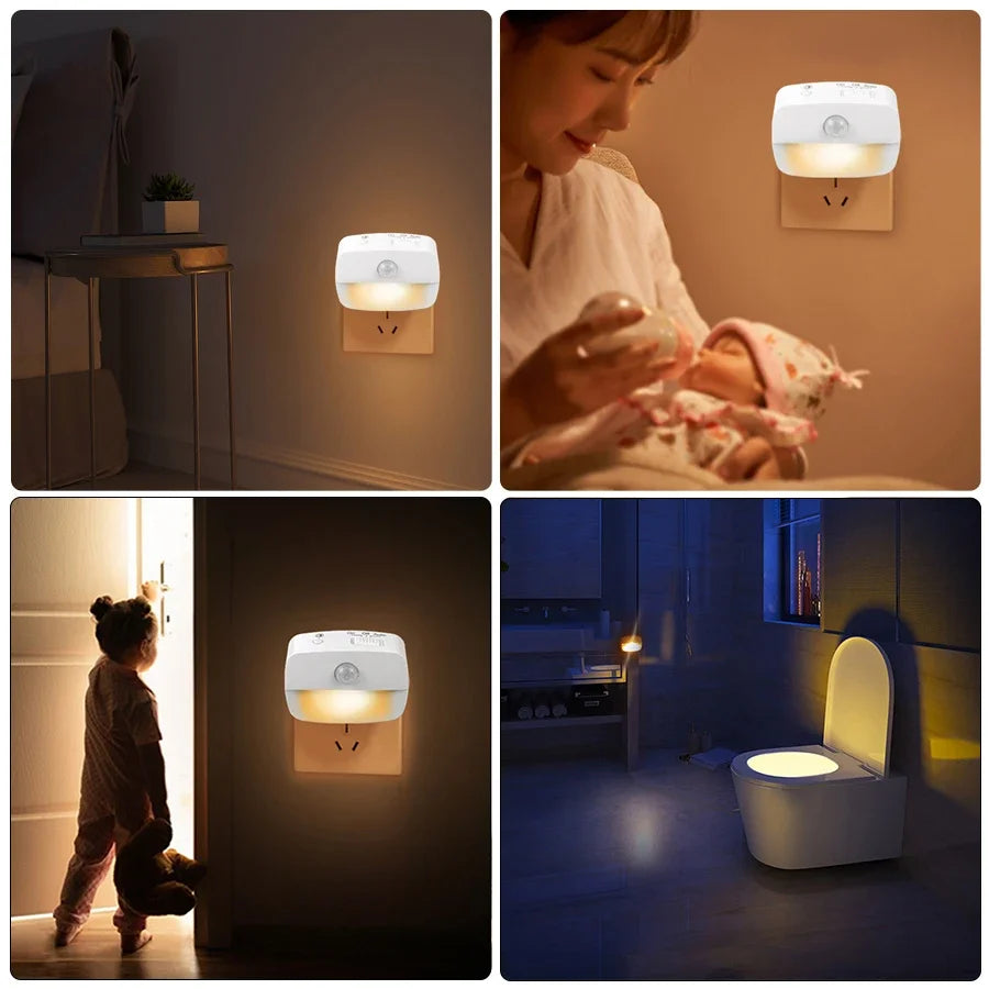 GlowSense™ – Led Night Light With Motion Sensor EU US Socket AC 85-265V Pir Human 3