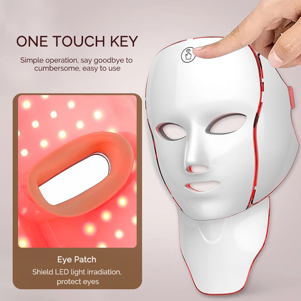 GlowMask™ – Face Neck Beauty Mask 7 Colors Light LED Mask Photon Red Light Facial Skin 6