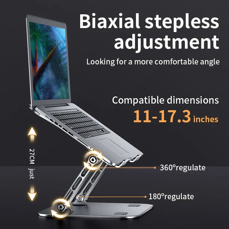 LiftDesk™ – Phone Tablet Stand Adjustable Aluminum Alloy Laptop Tablet up to 17" Laptop 2