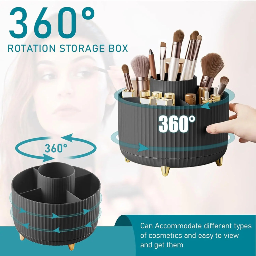 SpinVanity™ – Makeup Brush Holder Organizer 5 Slot 360° Rotating Makeup Brushes Desktop 2
