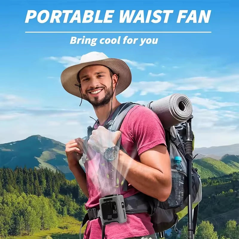 BreezeBand™ – 2026 Summer Waist Fan Portable Handheld Hanging Neck Fan Ultra-Strong Wind 3