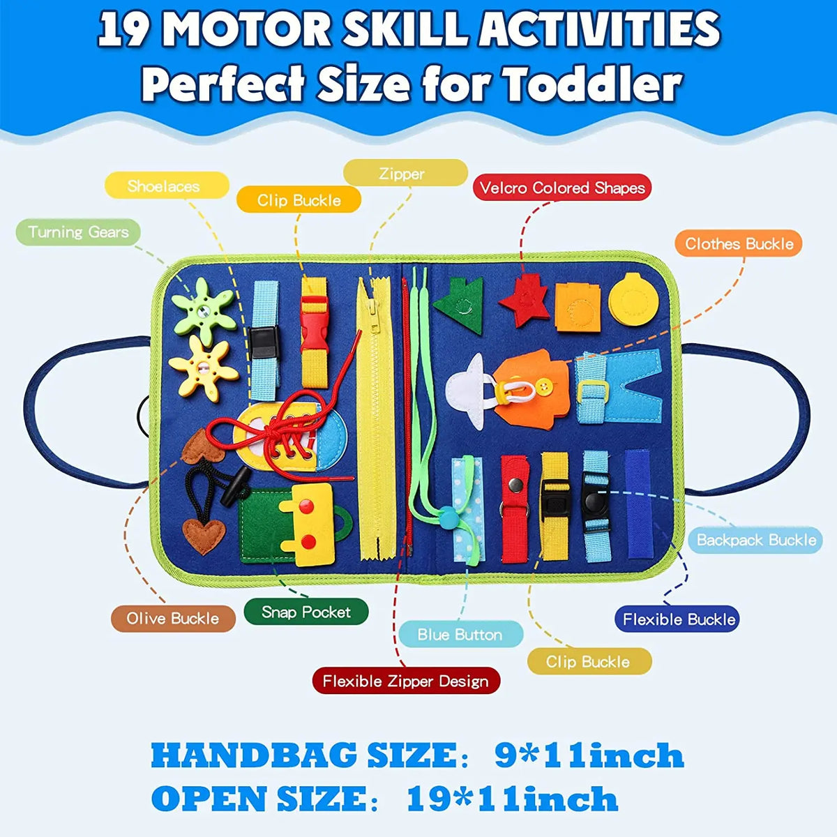 BusyBox™ – Montessori Toys Busy Board Toddler Sensory Activity Developing Board for 6