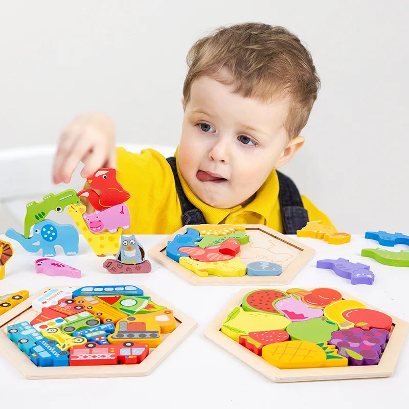WoodPlay™ – Baby toy Wooden jigsaw Puzzle Creative 3D Puzzle for Children's 3