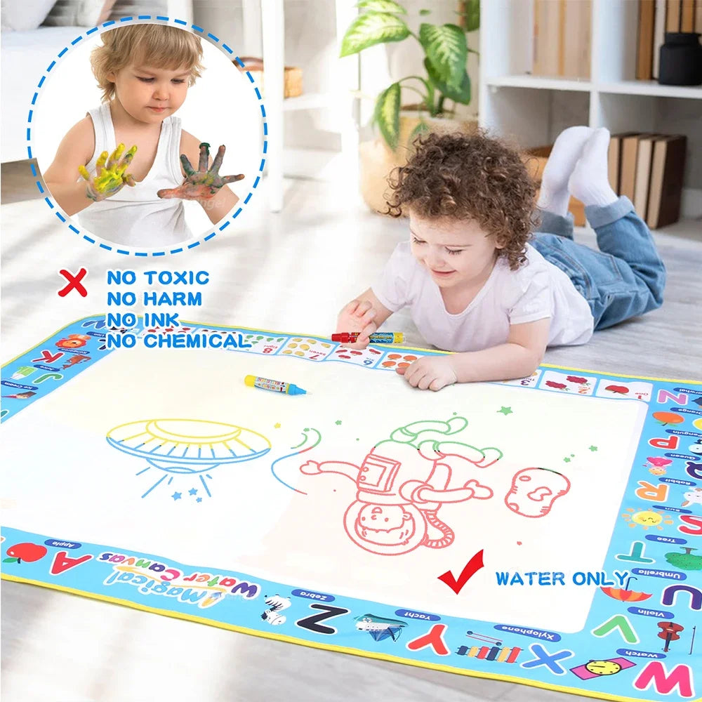 AquaDoodle™ – 100x80CM Magic Water Drawing Mat with Reusable Magic Pens Doodle Montessori 3