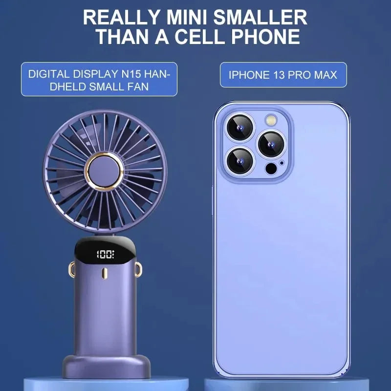 BreezeBand™ – Portable Handheld Mini Fan Foldable Neck Hanging Fans 5 Speed USB 2