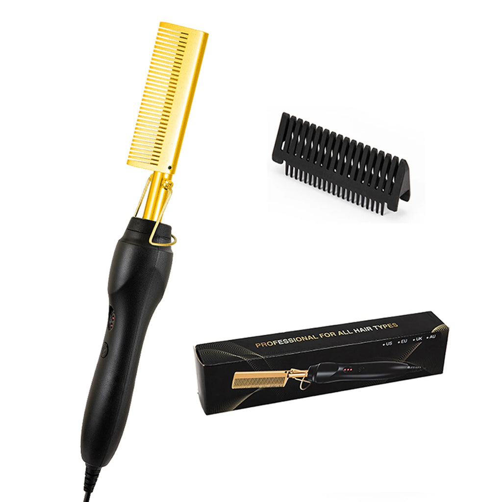SleekBrush™ – 2-In-1 Straight Hair Comb Portable Fast Heating Copper Straight Hair Comb 3
