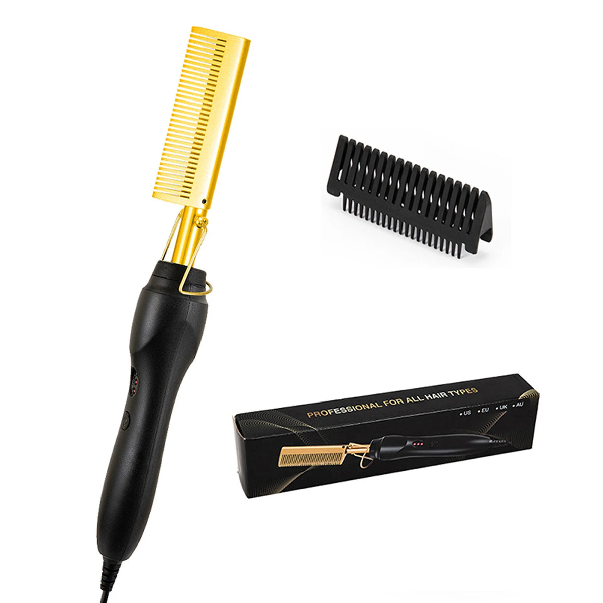 SleekBrush™ – 2-In-1 Straight Hair Comb Portable Fast Heating Copper Straight Hair Comb 3