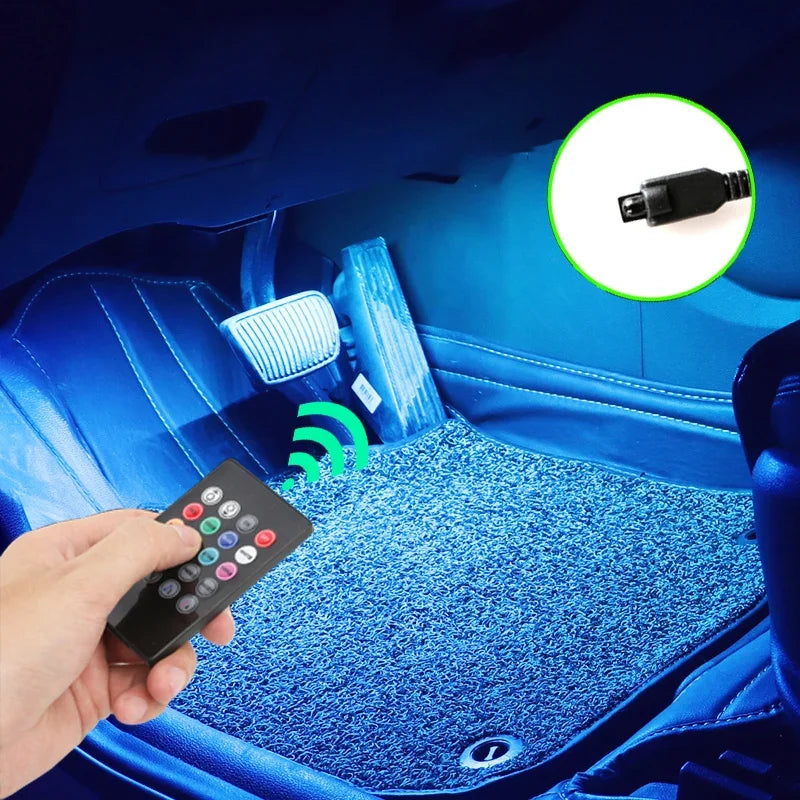 NeonRide™ – Neon LED Car Interior Ambient Foot Strip Light Kit Accessories RGB 5