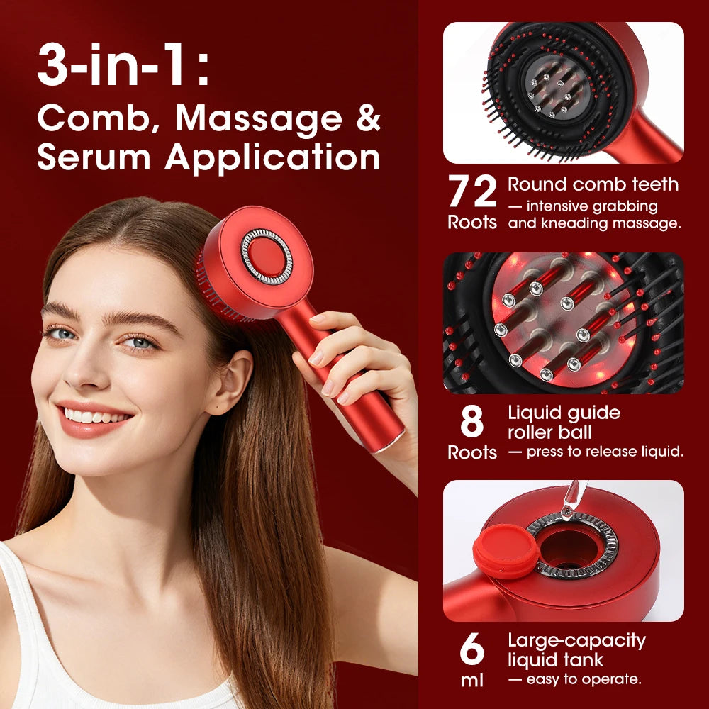 ScalpSpa™ – Modes Electric Massage Comb Portable Red Light Kneading Massage Hair Brush 2