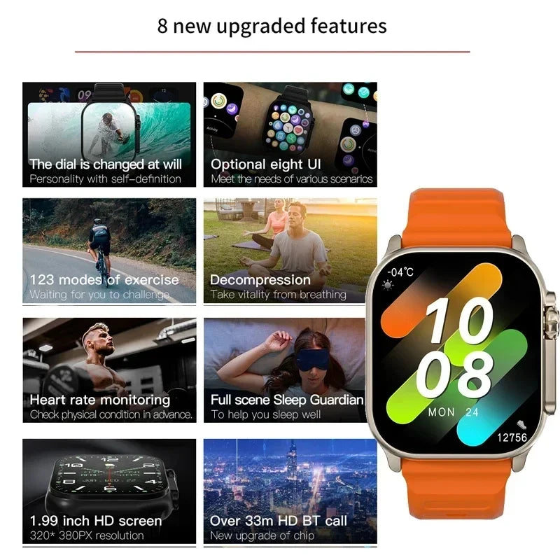 FitWatch™ – Men Smart Watch 2.01 Inch HD Screen Bluetooth Call Health Fitness Tracker 3