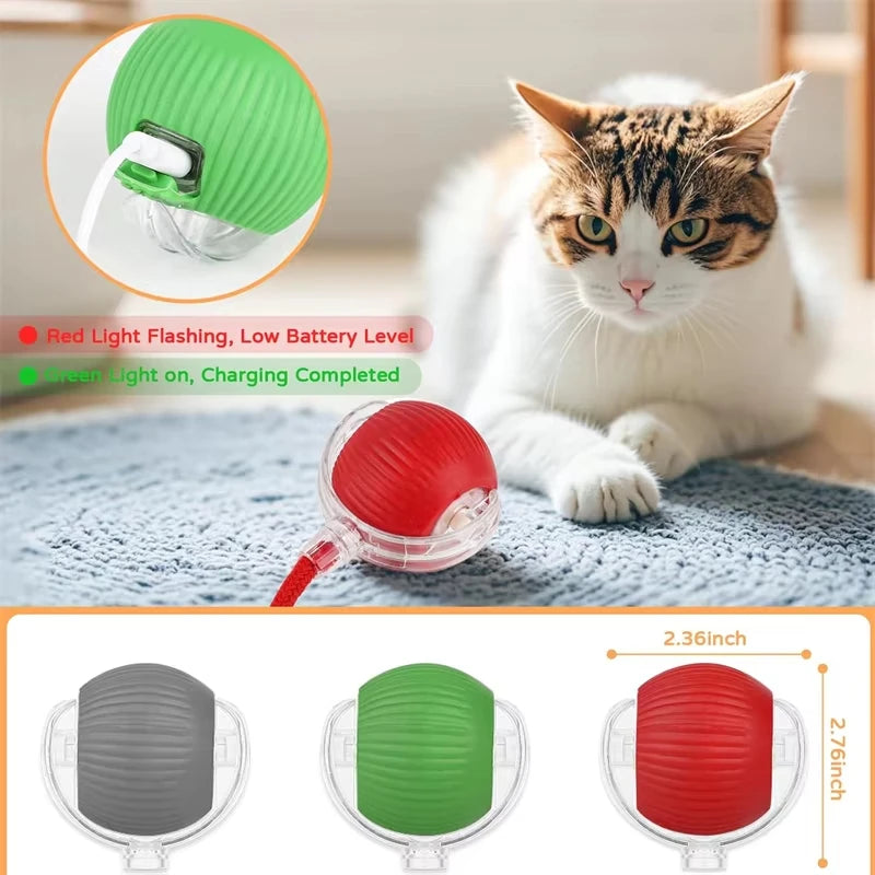 ChaseBall™ – Cat Interactive Ball Toy Automatic Rolling Ball Faux Tail Rechargeable 2