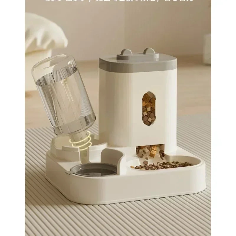 PurrFlow™ – 1A-Automatic Feeder Cat Dog Food Bowl With Water Fountain Pet Large 6