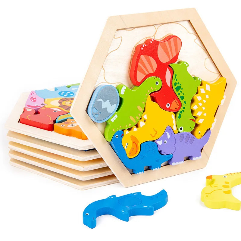 WoodPlay™ – Baby toy Wooden jigsaw Puzzle Creative 3D Puzzle for Children's 5