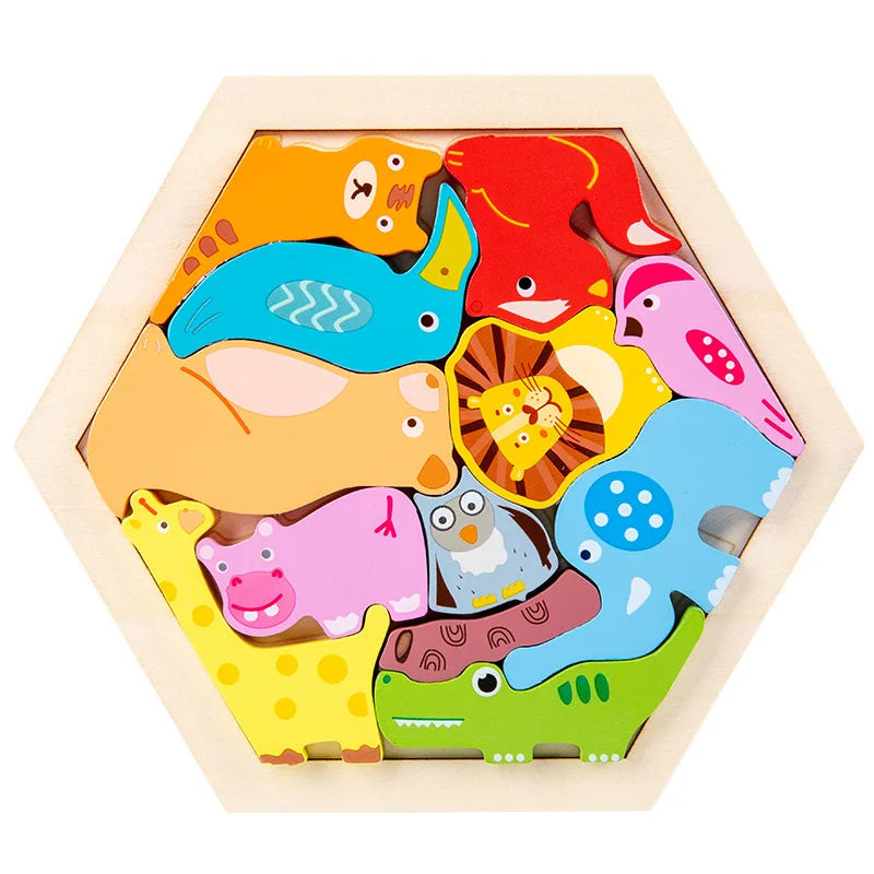 WoodPlay™ – Baby toy Wooden jigsaw Puzzle Creative 3D Puzzle for Children's 6