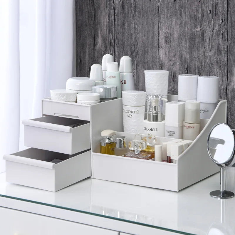 TidyBox™ – White New Drawer Makeup Storage Box Dormitory Finishing Plastic Shelf 3