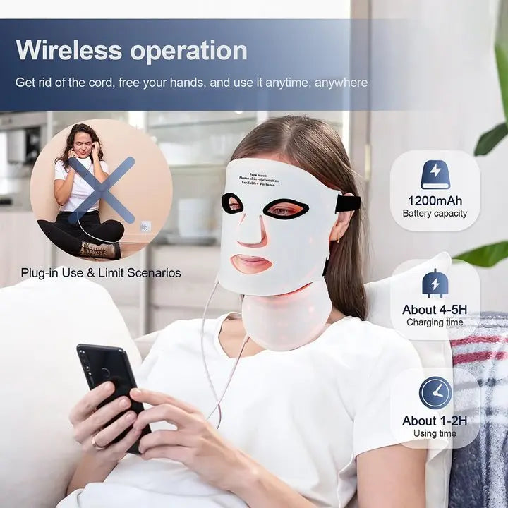 GlowMask™ – Silicone LED Mask Face With Neck 7 Colors LED Light Photon Therapy Anti 4