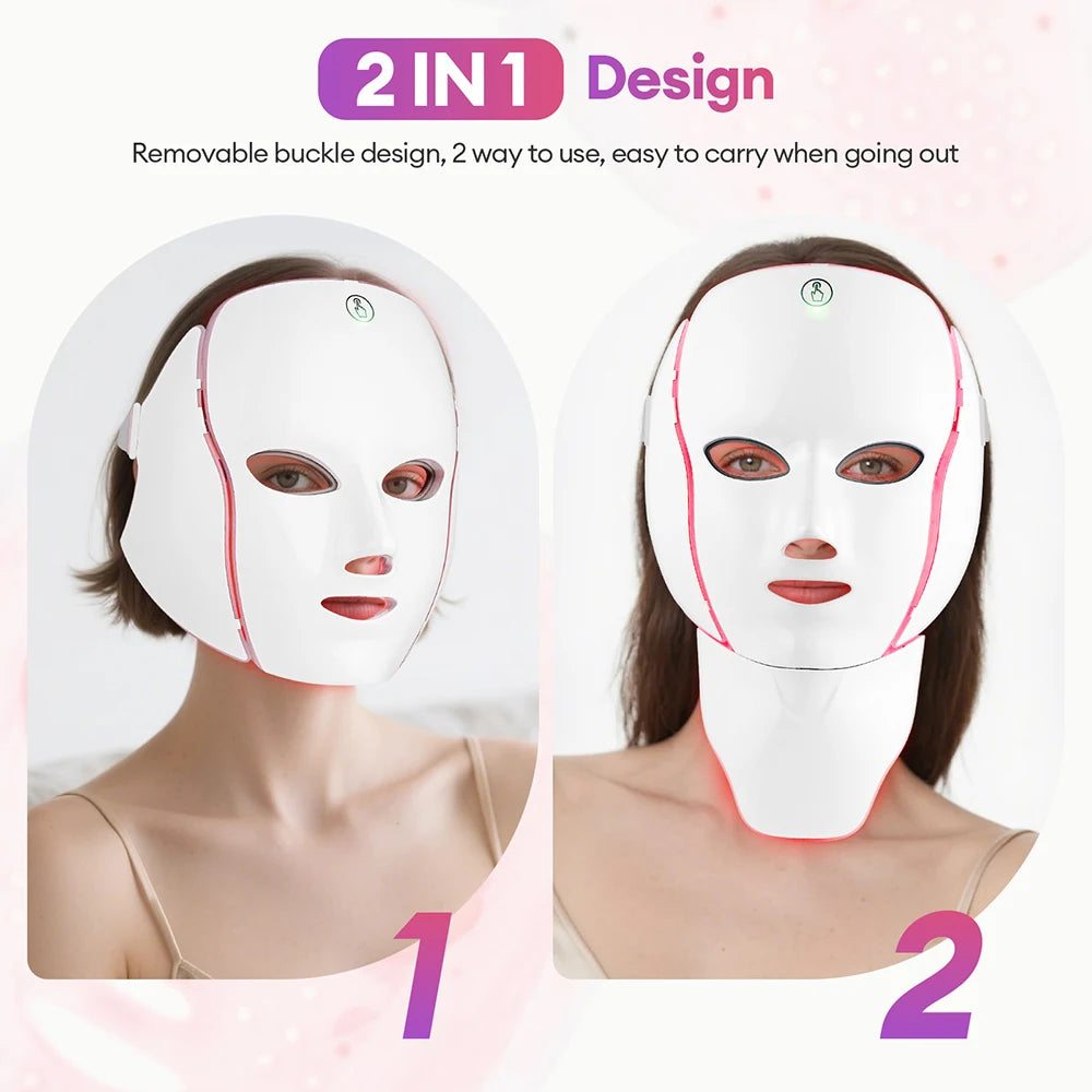 GlowMask™ – Face Neck Beauty Mask 7 Colors Light LED Mask Photon Red Light Facial Skin 4