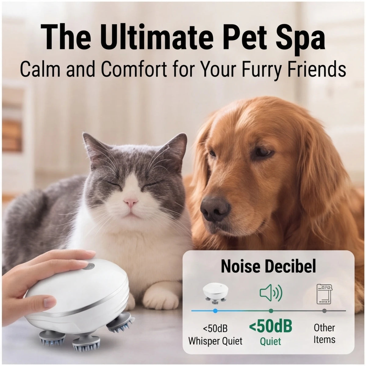 ScalpSpa™ – 2-in-1 Electric Scalp Cleaner & Pet Massager – Deep Vibration Brush for 3