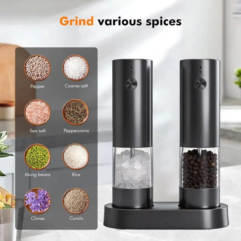 SpinMill™ Duo – Electric Salt & Pepper Grinder Set with LED Light 3