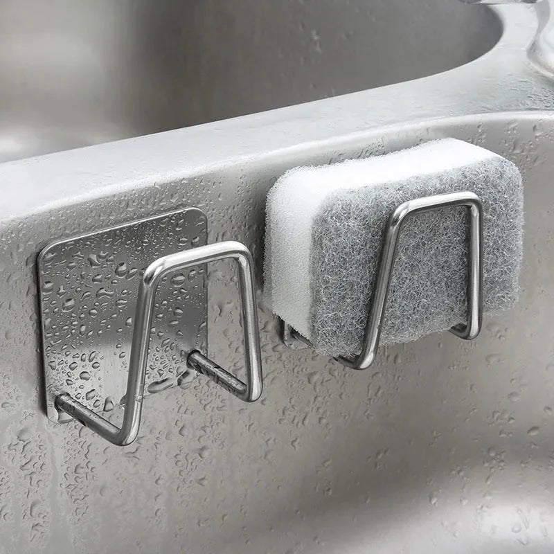 SinkTidy™ – Stainless Steel Sink Sponge Rack For Sponge Steel Wire Ball Draining Paste 2