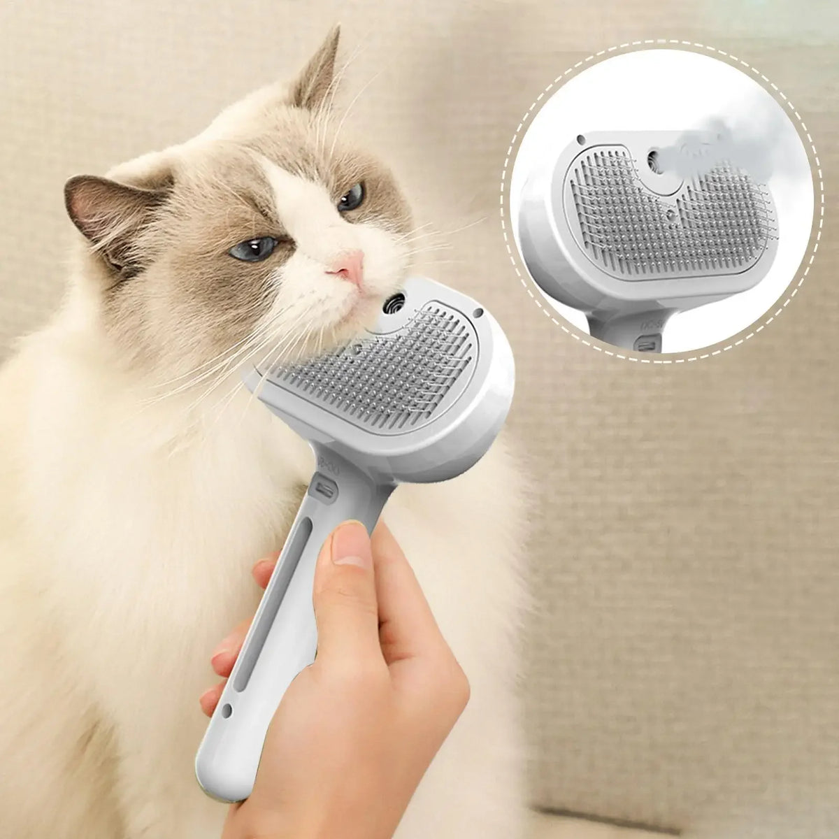 SteamBrush™ – Steamy Dog Brush Electric Spray Cat Hair Brush 3 in1 Dog Steamer Brush for 2