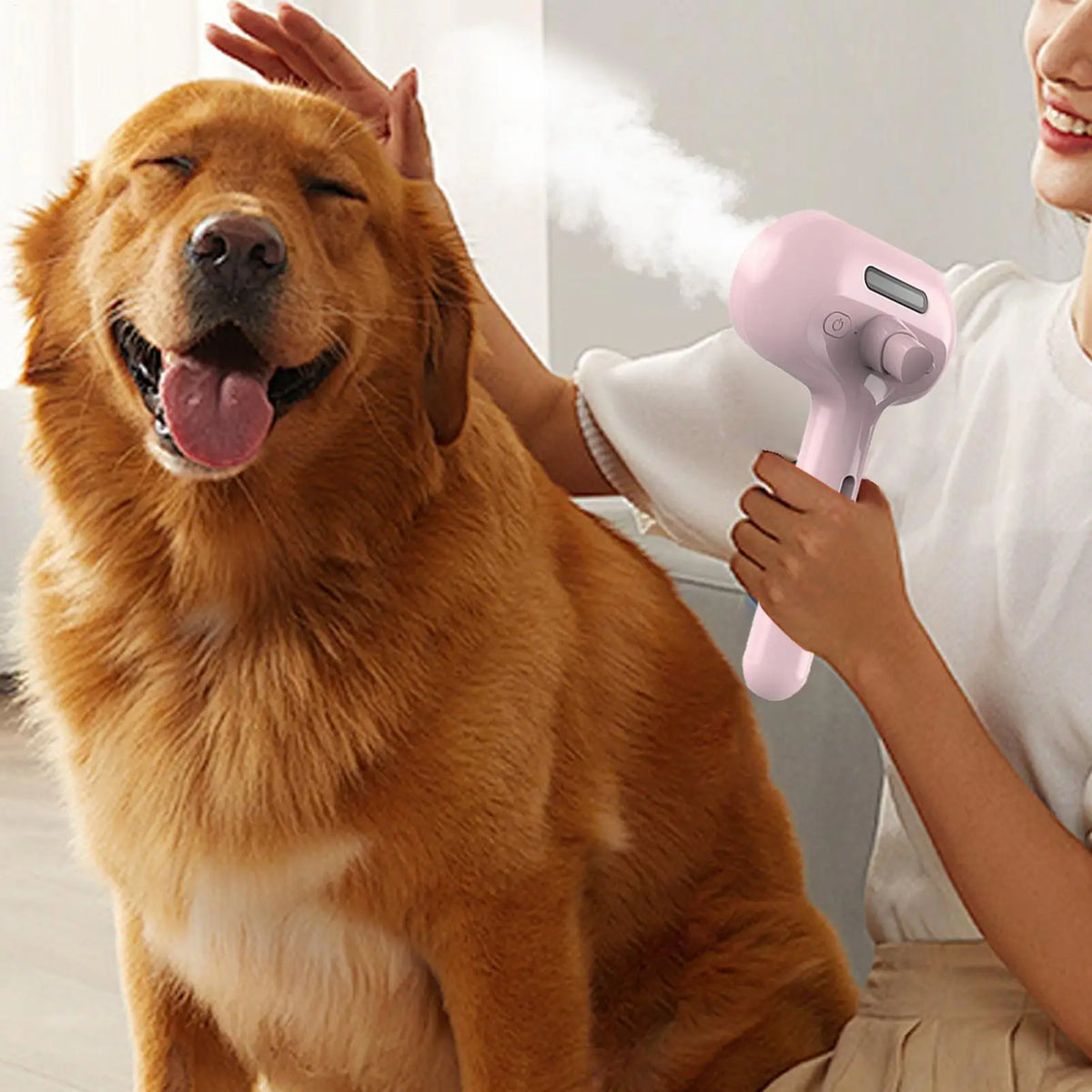 SteamBrush™ – Steamy Dog Brush Electric Spray Cat Hair Brush 3 in1 Dog Steamer Brush for 3