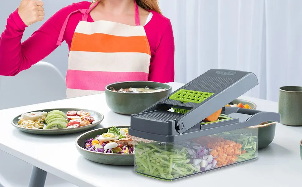 SliceMaster™ – 12-in-1 Vegetable Chopper & Slicer with Basket 6