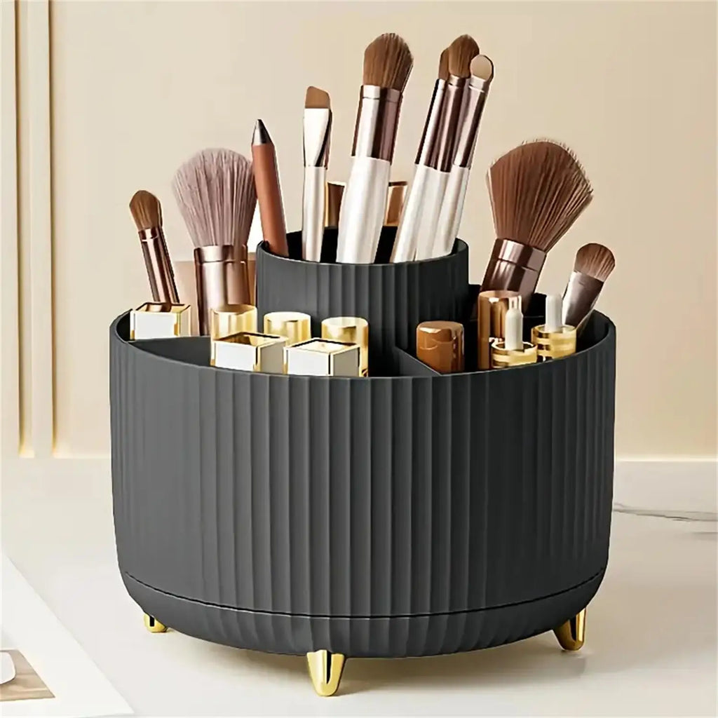 SpinVanity™ – 360° Rotating Makeup Organizer - Plastic Cosmetic Storage with 5