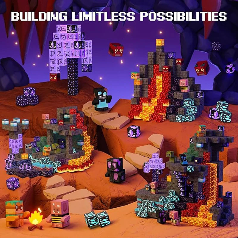 MagniBlocks™ – 100-300pcs Magnetic Tiles Building Blocks Set,My World Figures Bricks, STEM 6