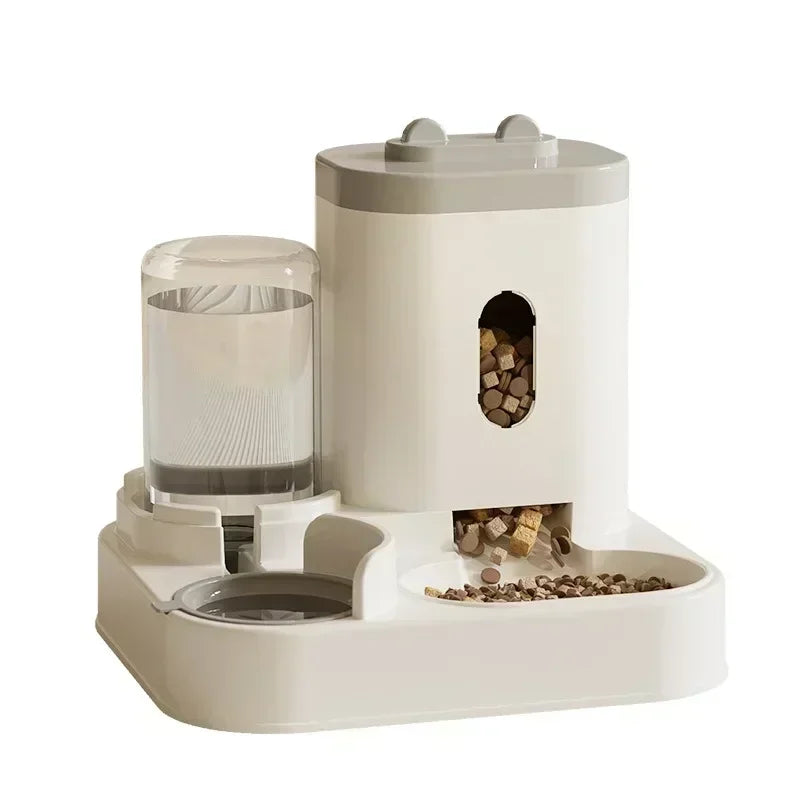 PurrFlow™ – 1A-Automatic Feeder Cat Dog Food Bowl With Water Fountain Pet Large
