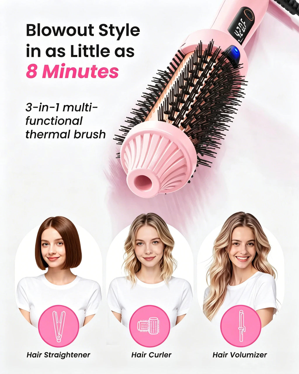 VoluBlow™ – Thermal Brush Blowout Boost 1.5 inch Heated Round Brush for Blowout Look 4