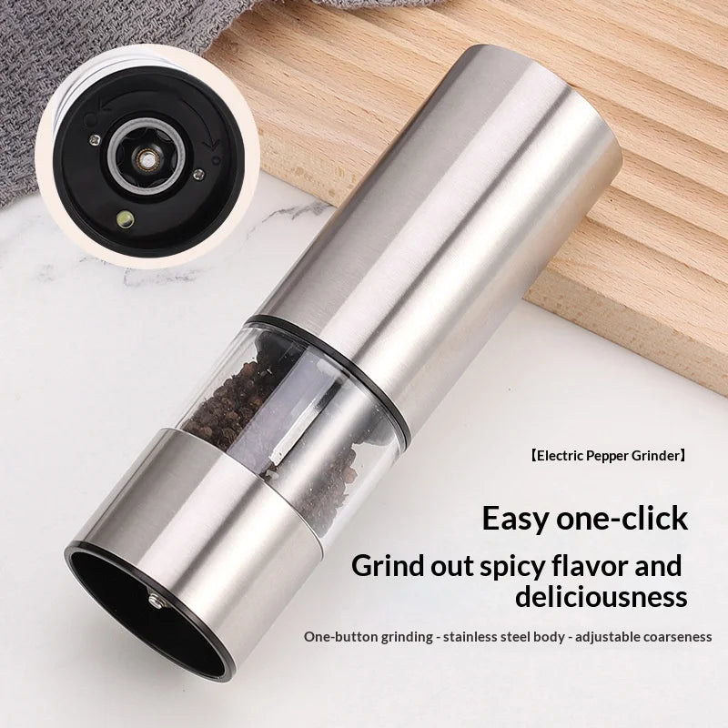 GrindEase™ – Automatic Stainless Steel Salt & Pepper Mill Set 3