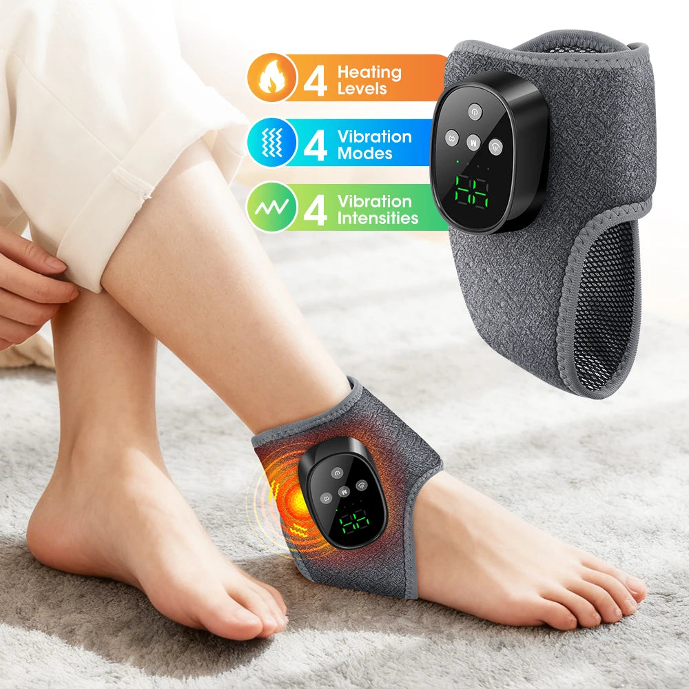 FootEase™ – Electric Foot Massager Heated Vibration Cordless Ankle Wrap Portable Leg