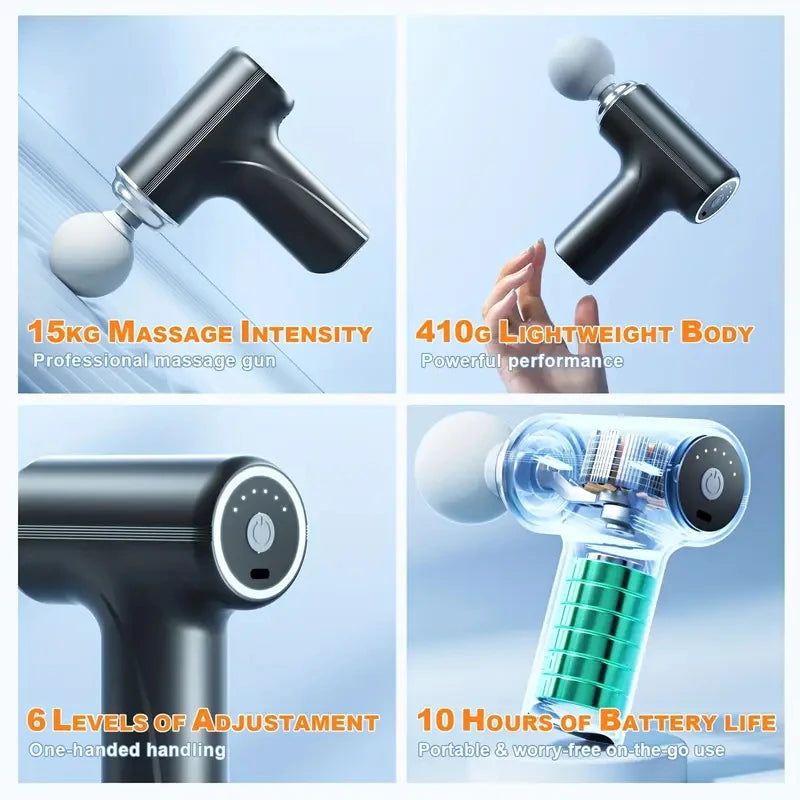PulseGun™ – A Portable Electric Fascia Massage Gun, 4 Replaceable Massage Heads 2