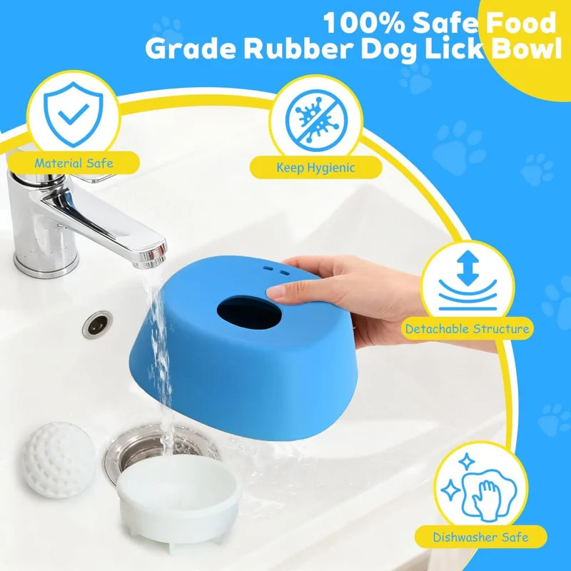 SlowBite™ – Anti-Choking Slow Feeder Dog Bowl Non-Slip 3/4 Cup - Lick Toy for Liquid 5