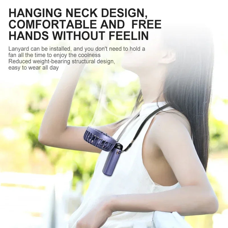 BreezeBand™ – Portable Handheld Mini Fan Foldable Neck Hanging Fans 5 Speed USB 4