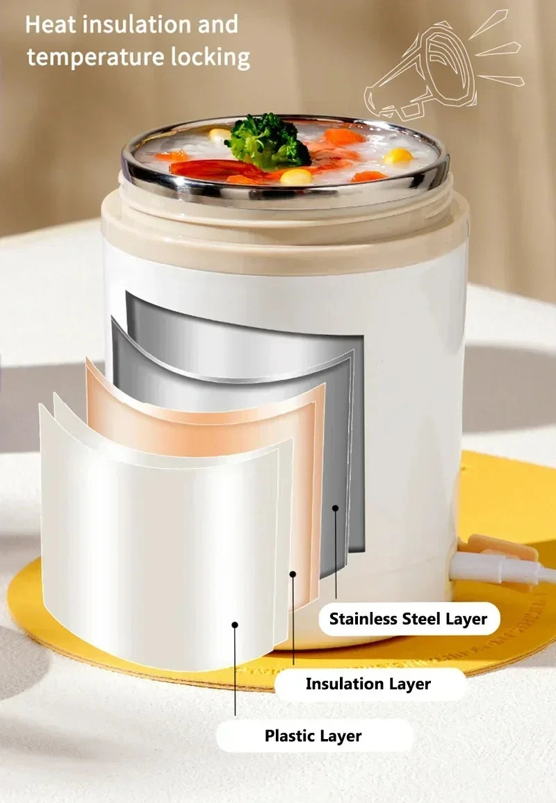 HotBox™ – 600ML USB Electric Heating Lunch Box Portable Picnic Milk Drink Food Heater 4