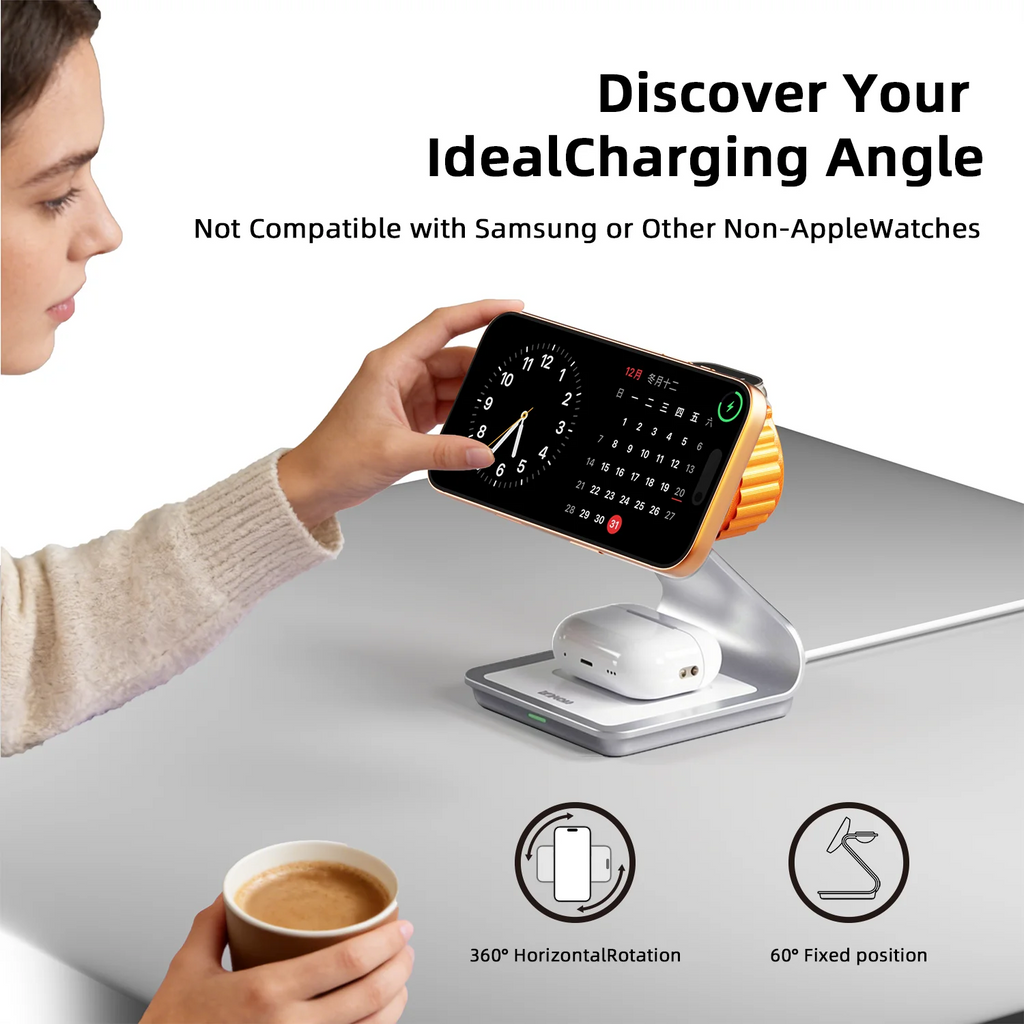 ChargeHub™ – Bonola Magnetic 3 in 1 Wireless Charger for iPhone 17/16/15/13/14/12 30W 2