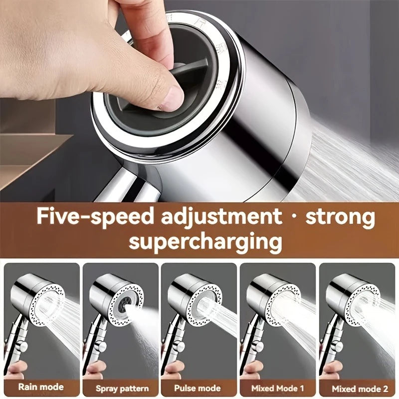 RainBoost™ – 5 Spray ABS Portable Shower Head High Pressure Large Flow Spa Filtered 4