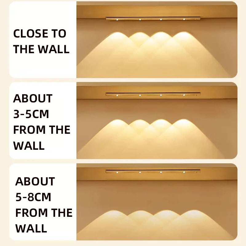LumiBar™ – White/Black LED Cabinet Light USB Rechargeable Motion Sensor LED Light for 4