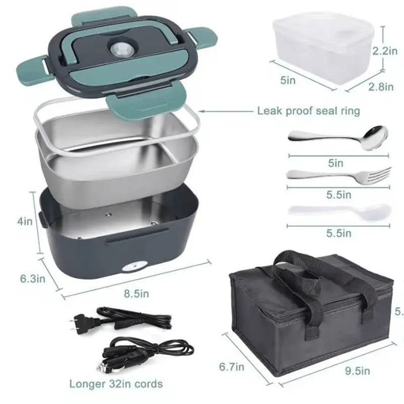 HotBox™ – 1.5 L 60W Electric Lunch Box Food Warmer Portable Food Heater for Car Or